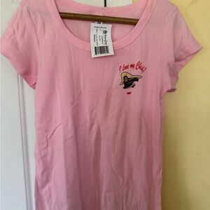 Ella Pink Short Sleeve Tee Casual Cotton Blend